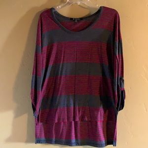 hype+ red and gray striped, long sleeve shirt, gently used